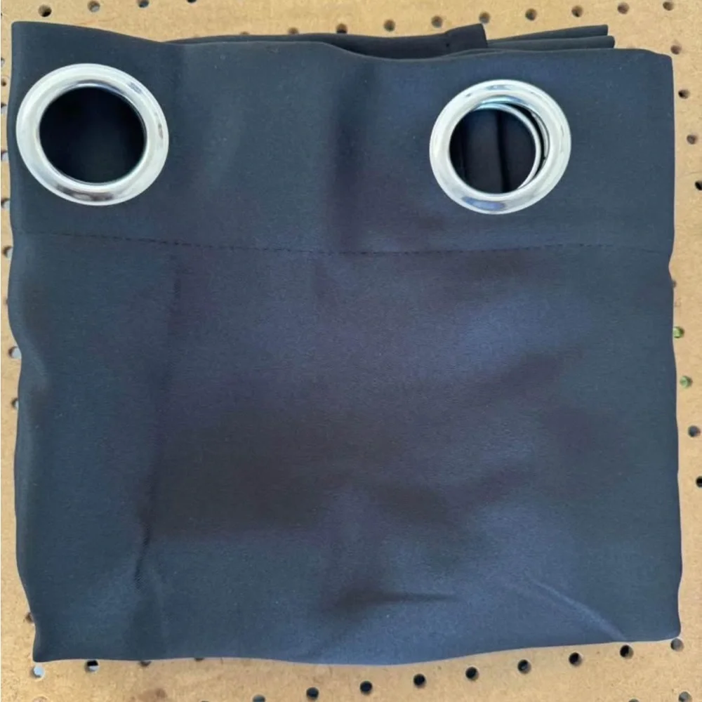 Black Curtain Panel with Silver Grommets